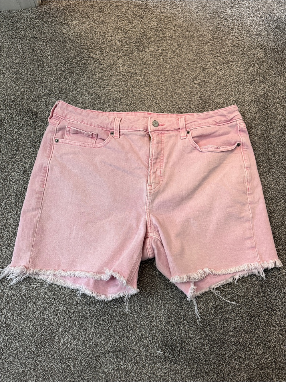 Old Navy Light Pink Frayed Hem Denim Shorts